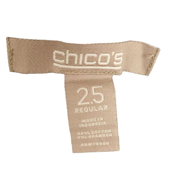 Chico's Blue Mid Rise Fold Up Cuffed Hem Cotton Spandex Pants Sz 2.5 - Picture 4 of 5